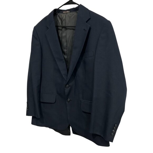 Vintage Stafford Mens Navy Blue Suit Jacket Blazer Size Wool Blend Sz 40S - Picture 3 of 10